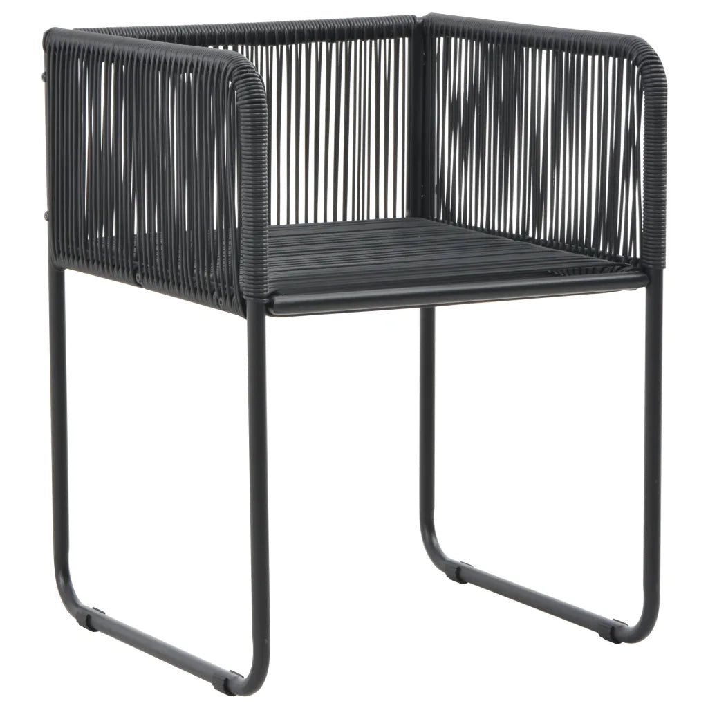 Set da Pranzo da Giardino 5 pz in Rattan PVC Nero e Marrone