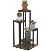 Scaffale per piante 4 ripiani ¨C Zephmum ¨C Nero metallo 40x40x81 cm