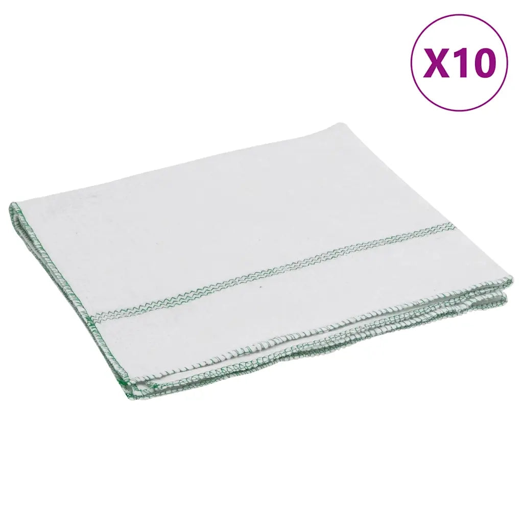 Panni per la Pulizia 10pz Righe Bianche e Verdi 50x60 cm 4014091