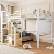 Letto a Soppalco con Scala ¨C Xylo ¨C Metallo Bianco 140x200