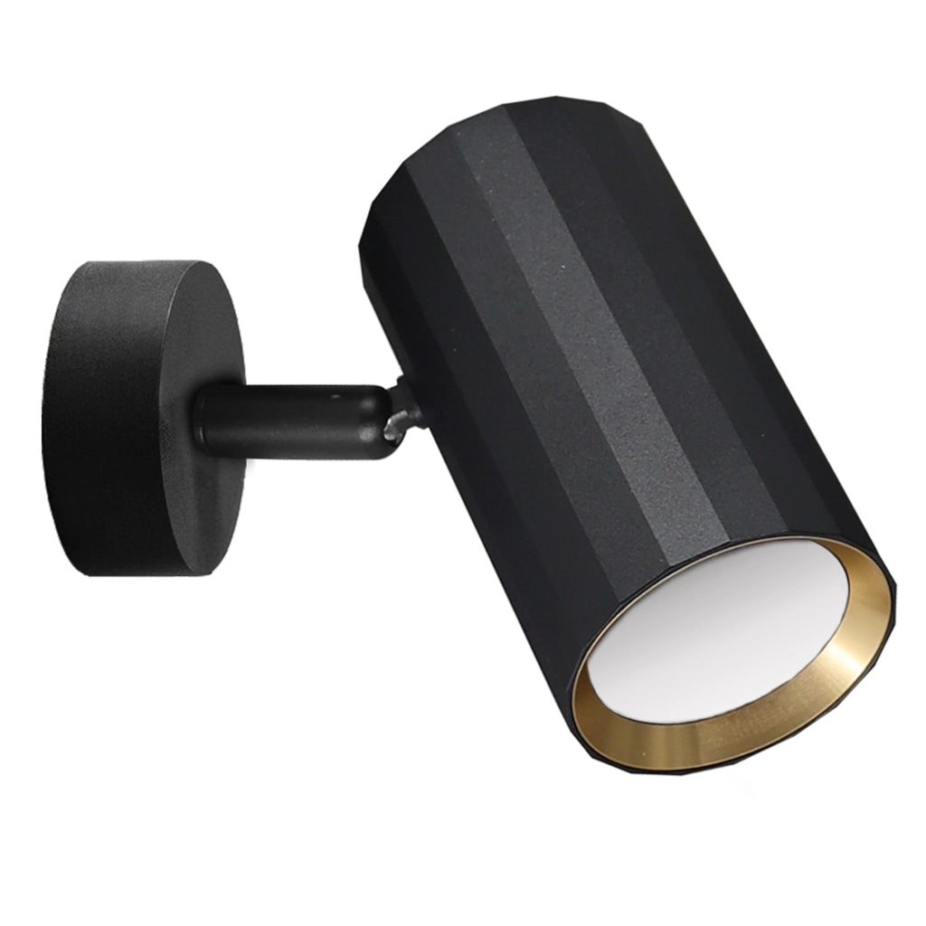 Applique/Plafoniera 1 luce NICEA nero-oro GU10 Polux