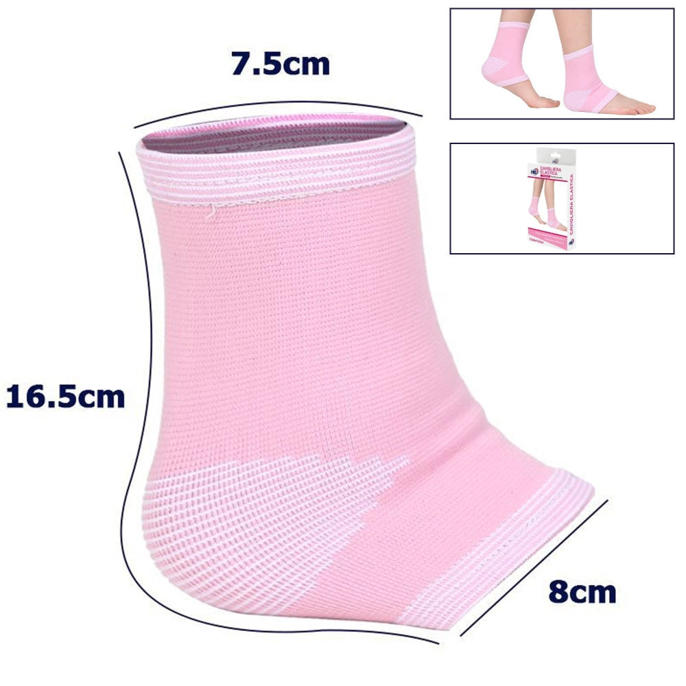 Trade Shop - Coppia Cavigliere Supporto Per Caviglia Anallergica Elastica Per Bambine Rosa -