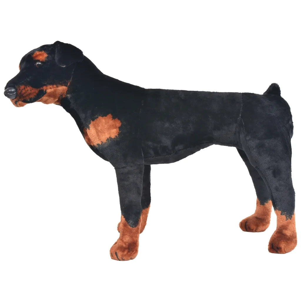 Cane Rottweiler in Peluche in Piedi Nero e Marrone XXL 91330