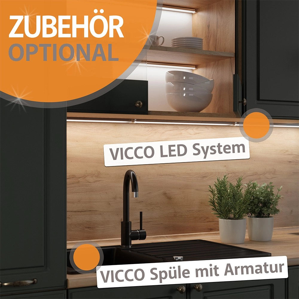 Vicco Mobile da cucina Quercia dorata/bianco 350 cm PL Rovere
