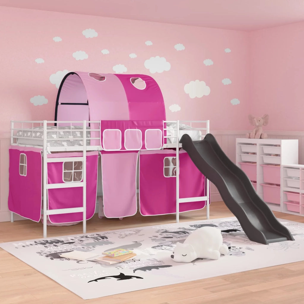 Struttura del letto loft per bambini Bianco e Rosa 100 x 200 cm 42020869