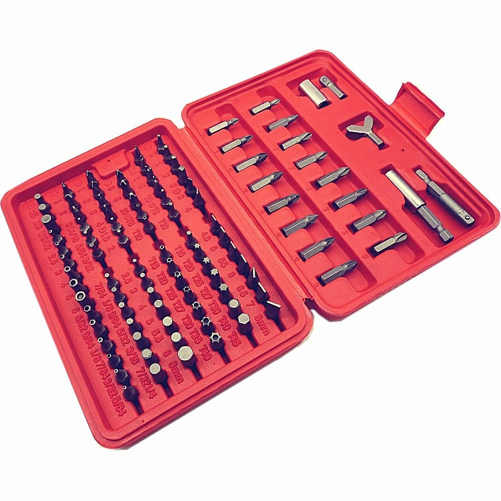 Trade Shop - Kit 100 Inserti Per Cacciavite Avvitatore A Batteria In Valigetta -