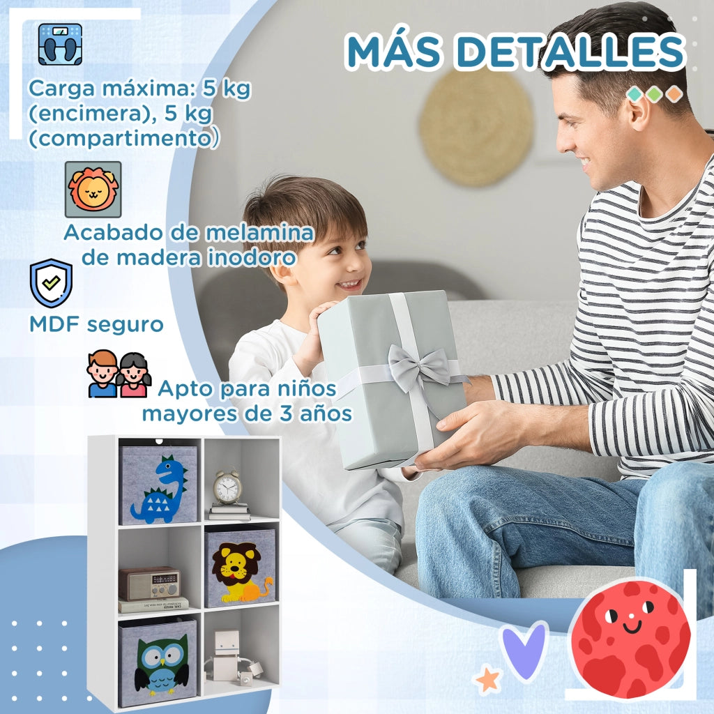 Libreria per Bambini ¨C Minimal ¨C 62x30x92 cm Bianco Grigio