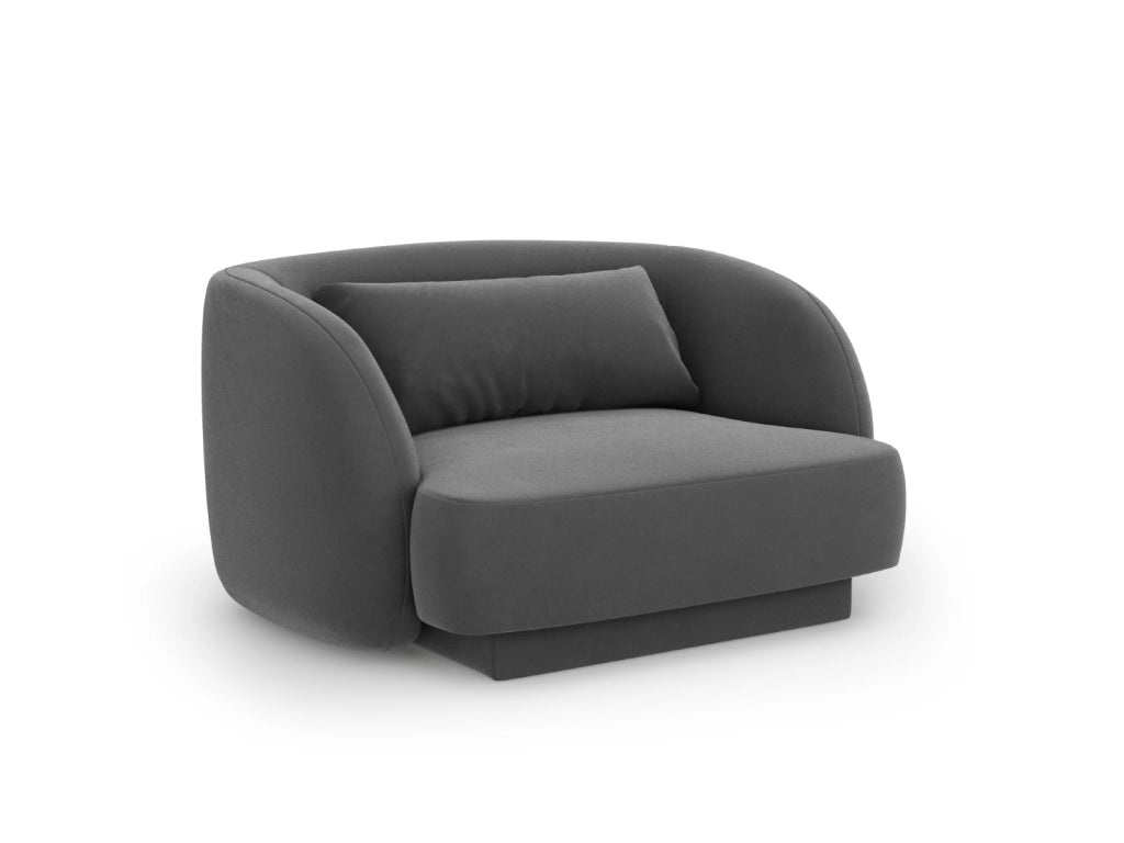 Cosmopolitan Design - Poltrona "Tulum" in velluto grigio 