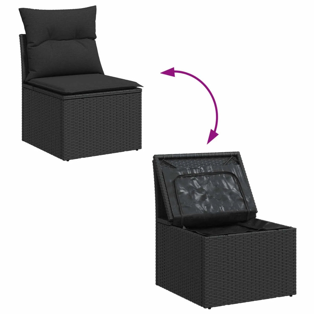 Set Divano da Giardino 10 pcs Nero Rattan in Polipropilene 3363919