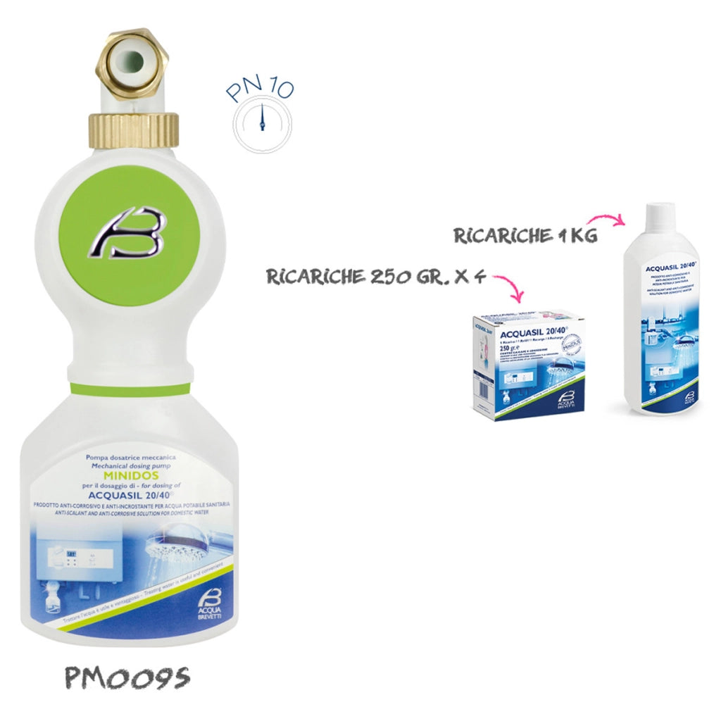 Acquabrevetti Minidos 1/2f Pm009s Pompa Dosatrice Volumetrica Meccanica Per Il Dosaggio Di Acquasil 20/40