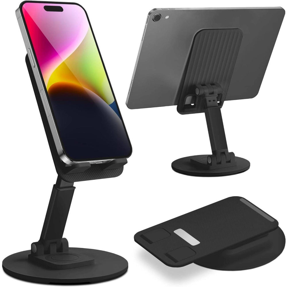 Trade Shop - Supporto Da Tavolo Per Tablet Smartphone Universale Con Base E Snodo Regolabile -