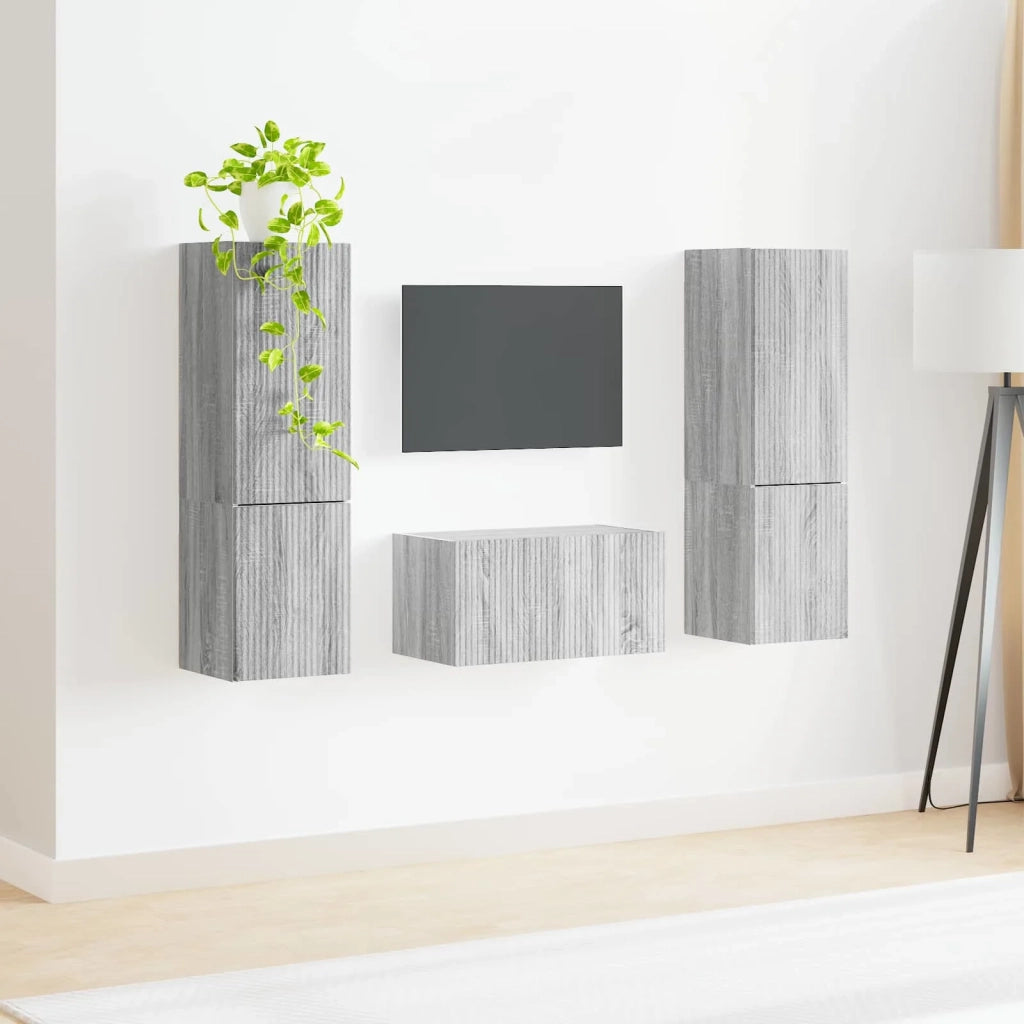 Set mobile TV 5 pcs Grigio Sonoma Legno multistrato 3409102