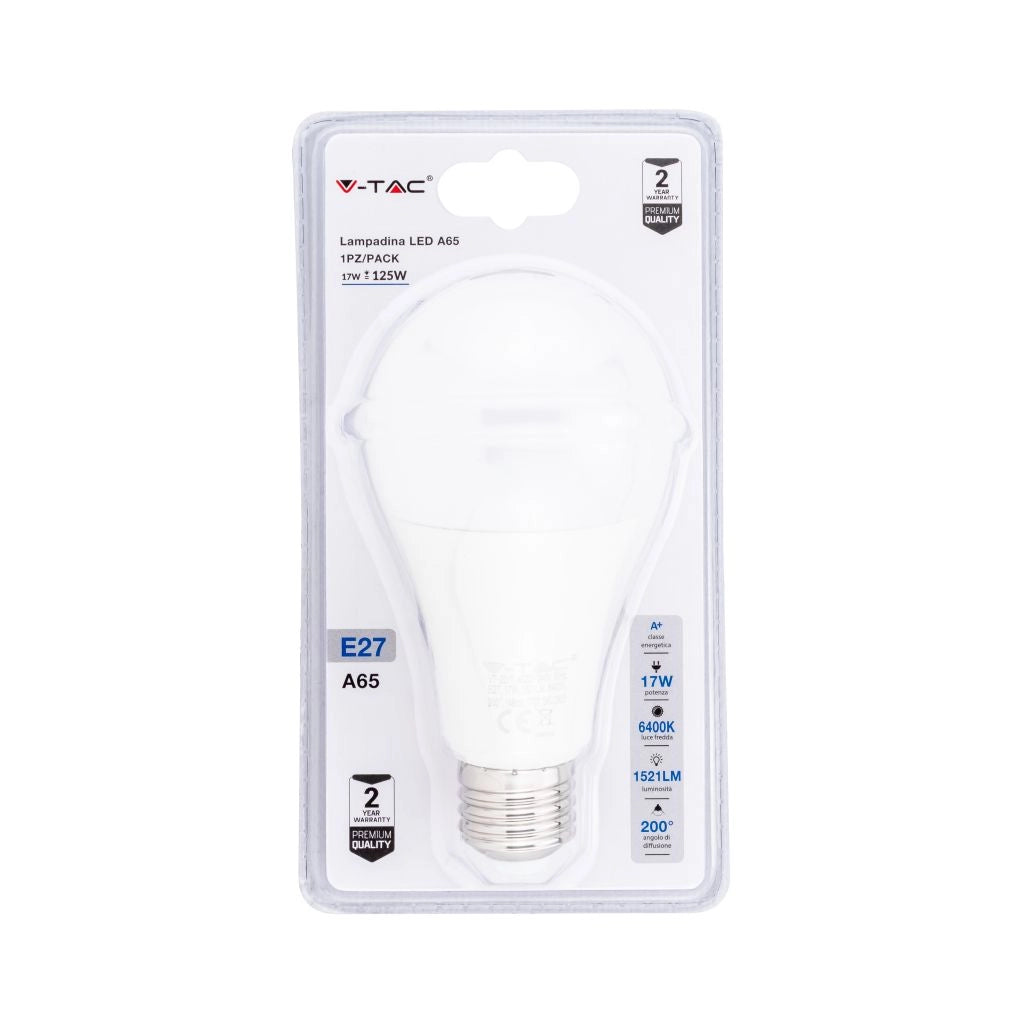 Lampadina LED E27 17W A65 6400K (Blister 1 Pezzo)