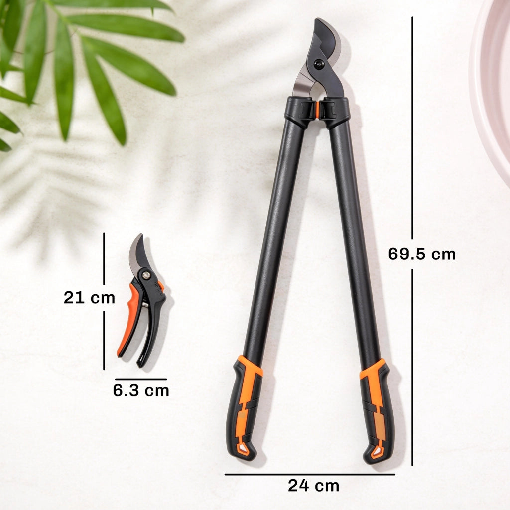 Set Giardino 2 Pezzi ¨C zephmum ¨C Grigio, Acciaio, Impugnatura Morbida