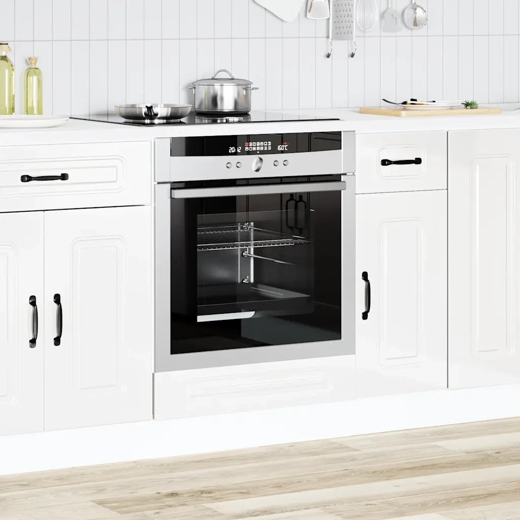 Armadio per Forno Kalmar Bianco Lucido in Legno Multistrato 853519