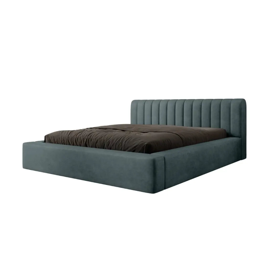 Lettino CERVIN – Velluto morbido Notte smeraldo – 140x200 cm – Rete sollevabile – Design elegante