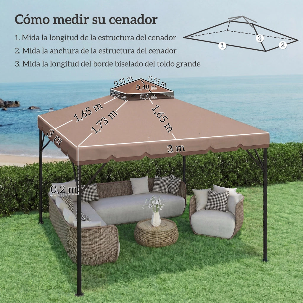 Toldo per Esterno 3x3 m ¨C Minimal ¨C Colore Caqui