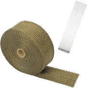 Tappo di espansione termoisciatore, fascia di scarico in titanio, 50 mm x 5 m isolazione di scarico per motocicletta, con cinghie per cavi e fascia di protezione contro il calore, per auto e motocicletta, isolazione di scarico.
