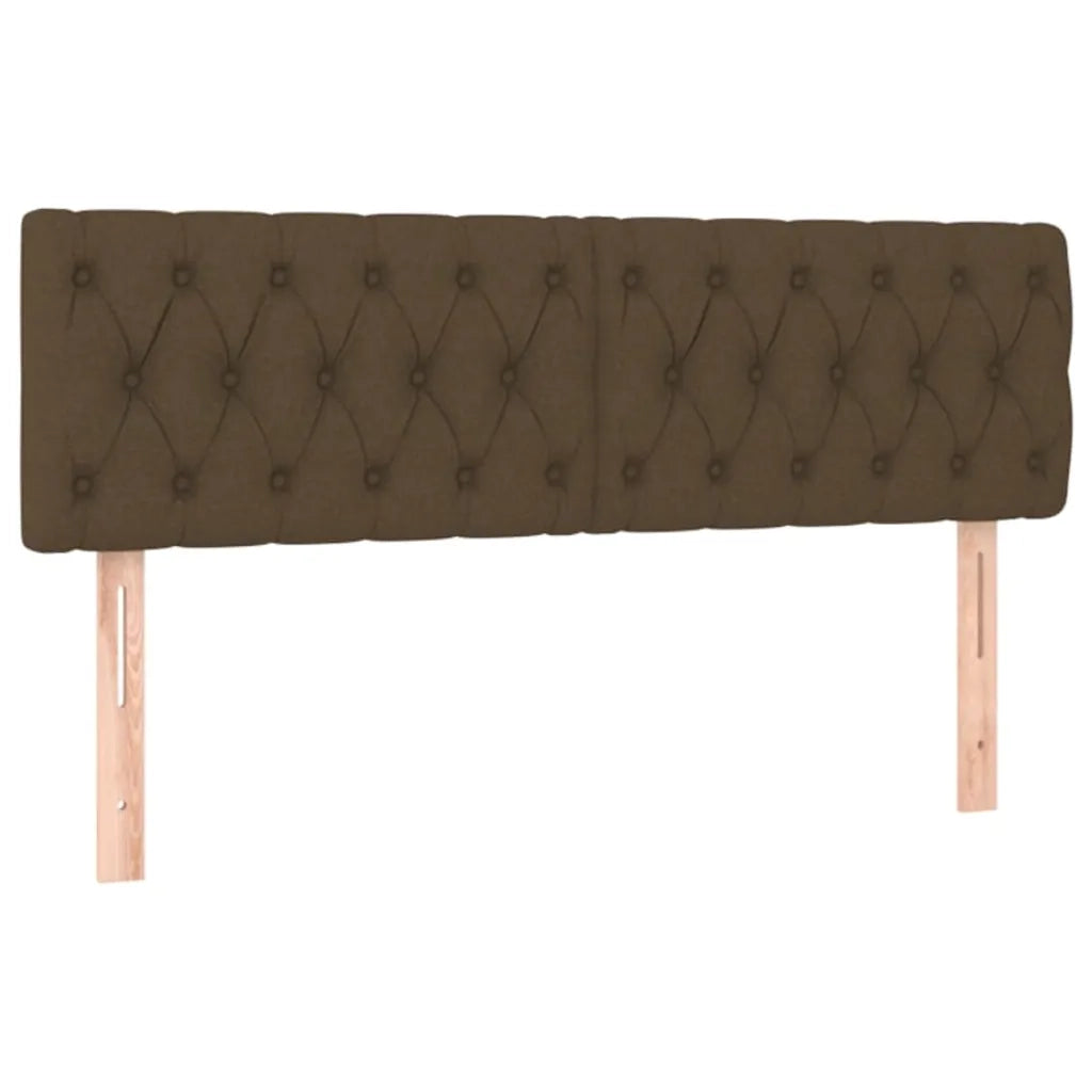 Letto a Molle Materasso e LED MarroneScuro 140x190cm in Tessuto 3133952
