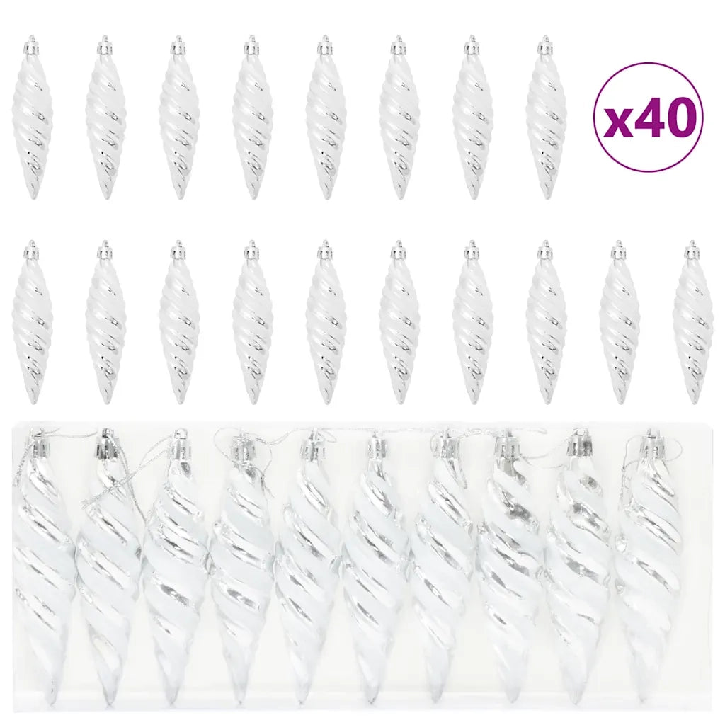 Palla a spirale di Natale 40 pcs Argento Plastica 42018897