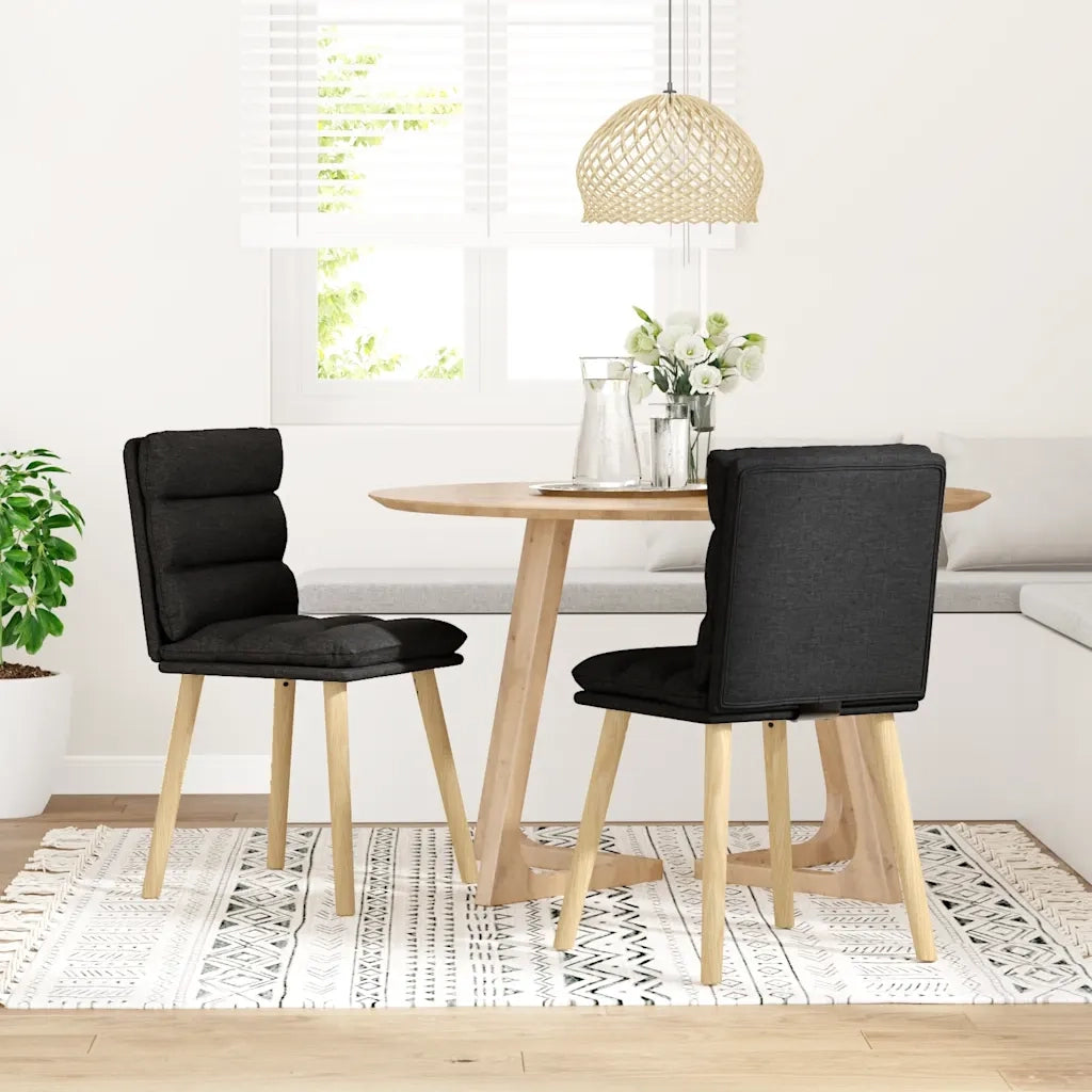 Sedie da Pranzo 2 pz Nere in Tessuto 4101295