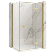 Cabina Doccia Rea Atlas 100x90 Brush Gold sinistra