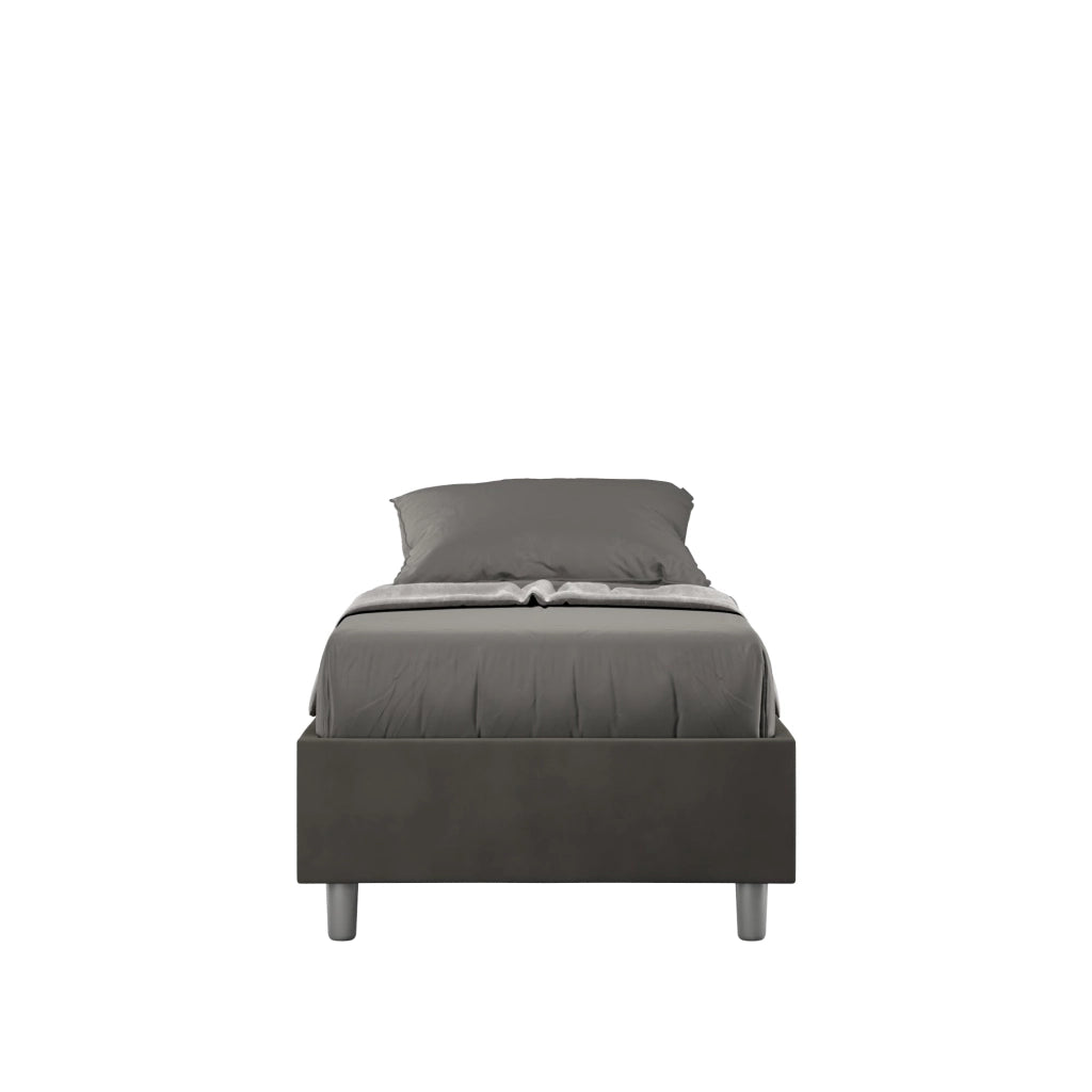 Letto 1 Piazza e Mezzo Sommier 120x190 cm con Rete Azelia Grigio