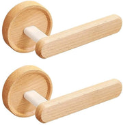Due Pezzi di Sostegni per Tende - Autoadesivi - Maniglie in Legno Vintage - Fissaggio alla Parete - Impermeabili - Alta Durata - Maniglie per Parete