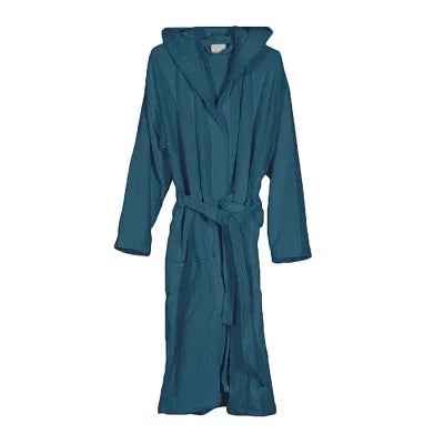 Accappatoio turchese 100% cotone taglia S con tasche cappuccio e cintura