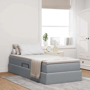 Letto con contenitore e materasso Grigio chiaro 100 x 200 cm