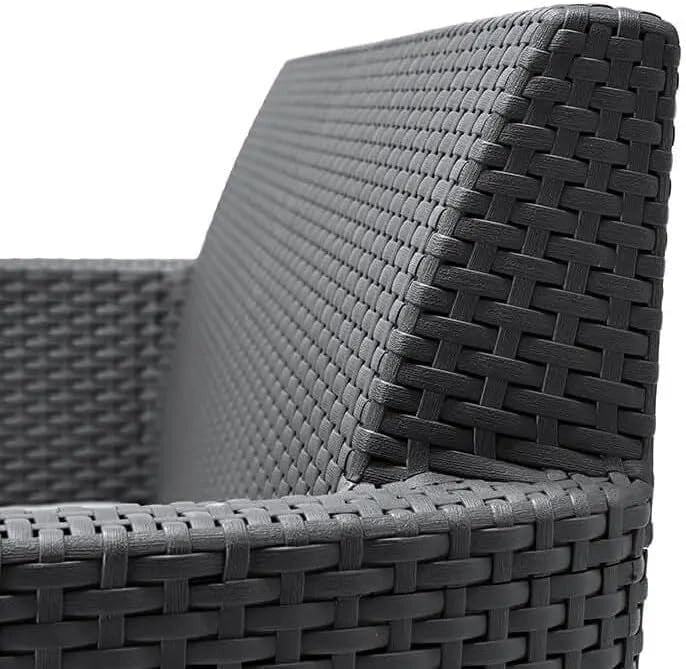 Salottino da Esterno Salemo Lounge Set 4 Pezzi in Resina Effetto Rattan con Tavolino Contenitore e Cuscini Colore Graphite Keter