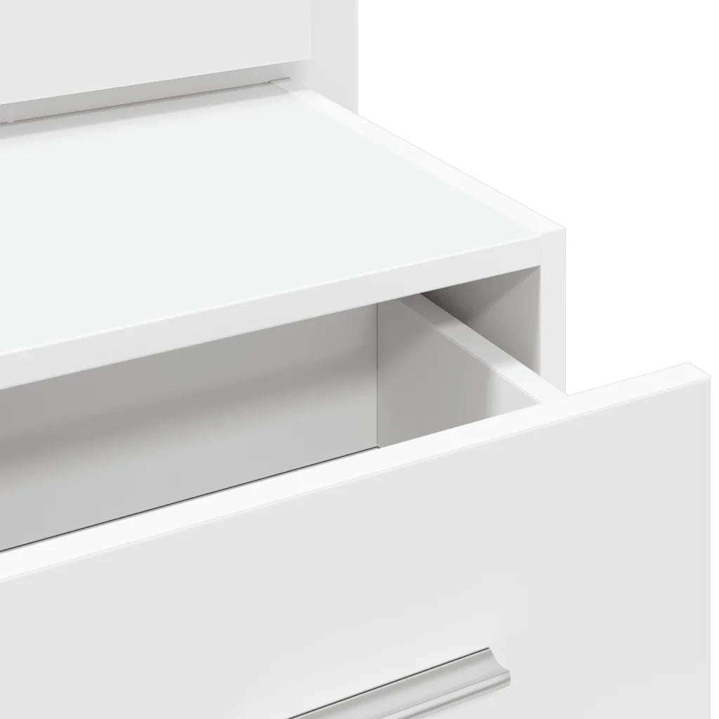 Comodino a Parete con Luci LED Bianco 848157