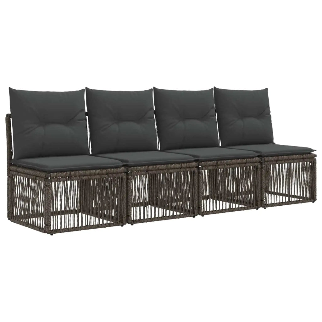 Set Divano da Giardino 10 pz Grigio polyrattan 3434963