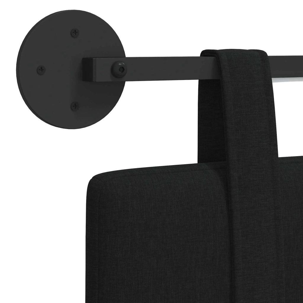 Testiera sospesa Con luce LED Nero Tessuto 3423819