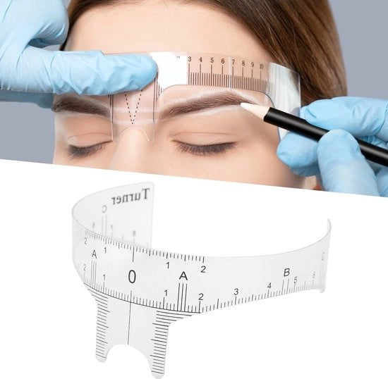 Strumento di misurazione delle sopracciglia - Preciso - Accessorio per microblading - Misuratore - Translucido - Riciclabile - Materiale di alta qualità - Kunststof - Strumento di misurazione delle sopracciglia