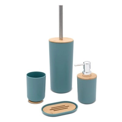Dispenser sapone da appoggio acquamarina in abs e bambù Surf