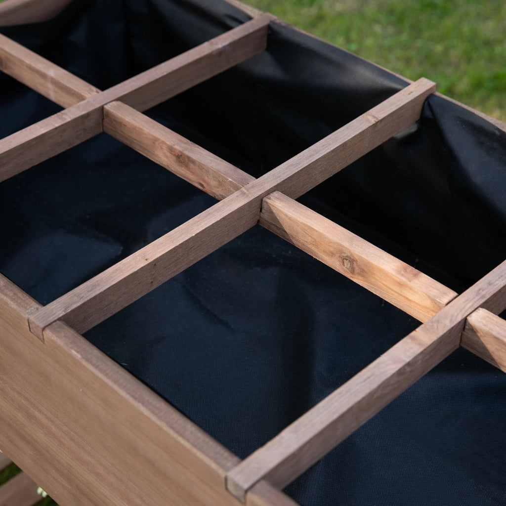 Tavolo da orto con ripiani e 8 scomparti ¨C Minimal ¨C 123x54x80 cm Marrone