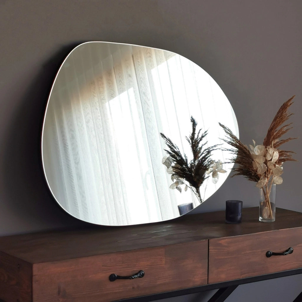 Renate, Specchio Forma Ovale, 55x75h cm Nero