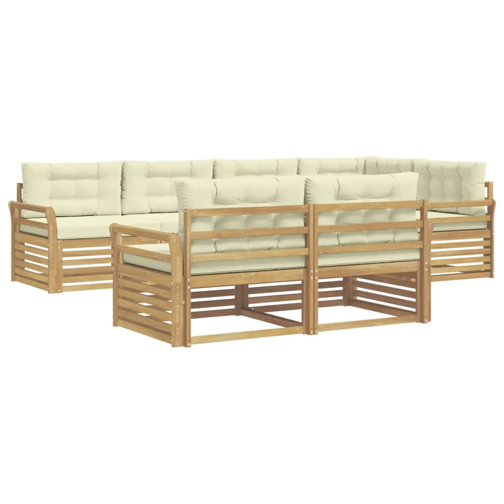 Set di divani da esterno 7 pcs Bianco e Crema 3390645
