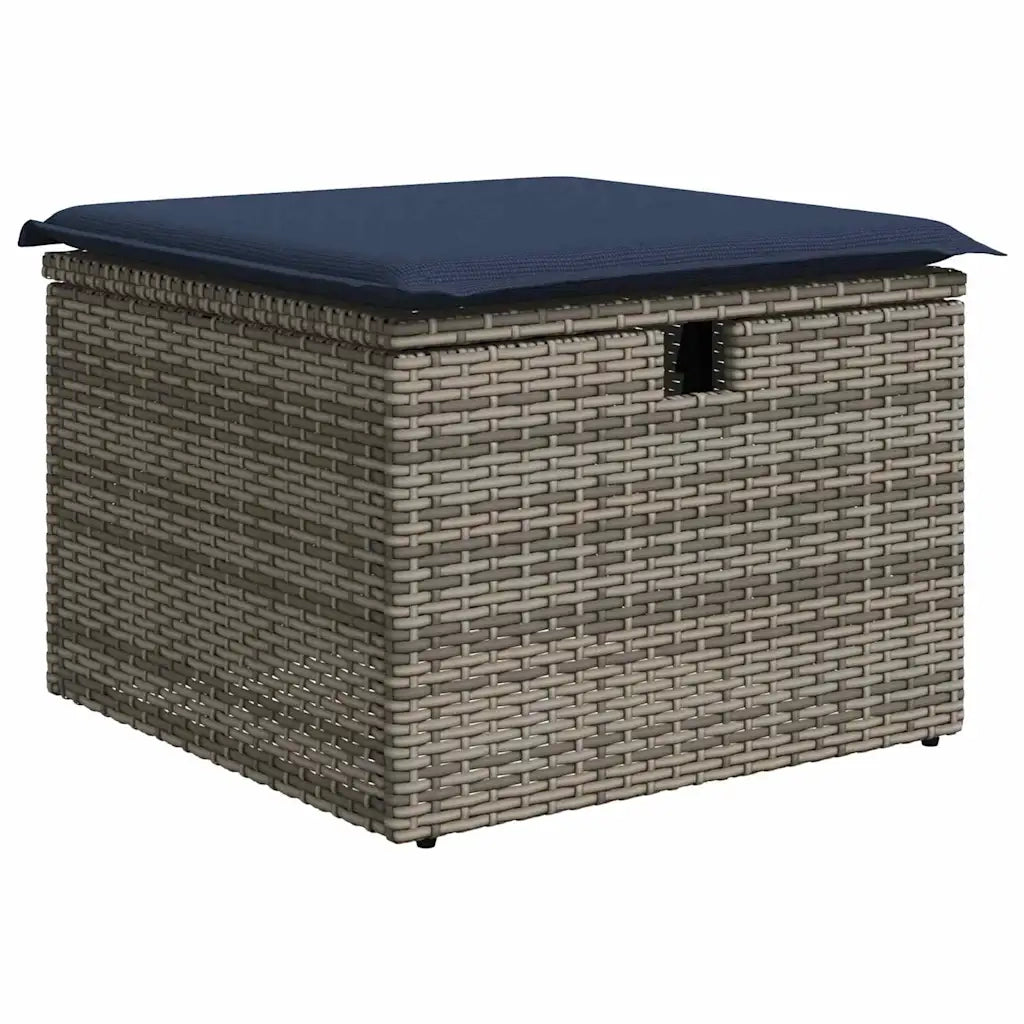 Set di divani con cuscino Grigio e Blu Navy polyrattan 3359014