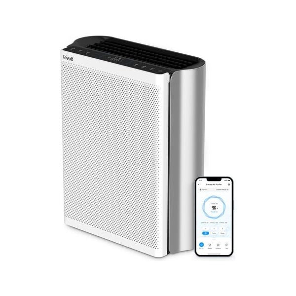 Levoit purificatore d'aria intelligente everestair per ambienti grandi, monitoraggio della qualità dell’aria a 3 canali, prefiltro lavabile, controllo smart, ideale per chi soffre di allergie - LVEL551SA