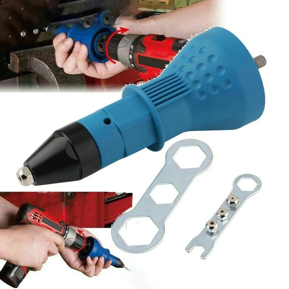 Trade Shop - Kit Conversione Da Trapano Avvitatore A Rivettatrice Testine Da 2.4 3.2 4.0 4.8 -