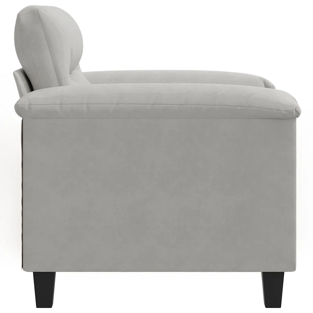 Poltrona Grigio Chiaro 60 cm in Tessuto Microfibra 359550