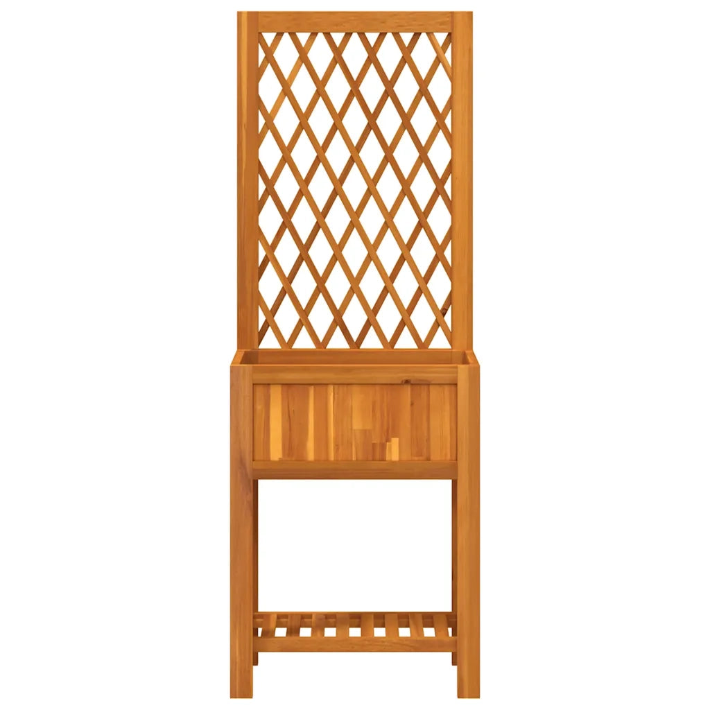 Fioriera con Traliccio e Ripiano 55x29,5x152 cm in Legno Acacia 364898
