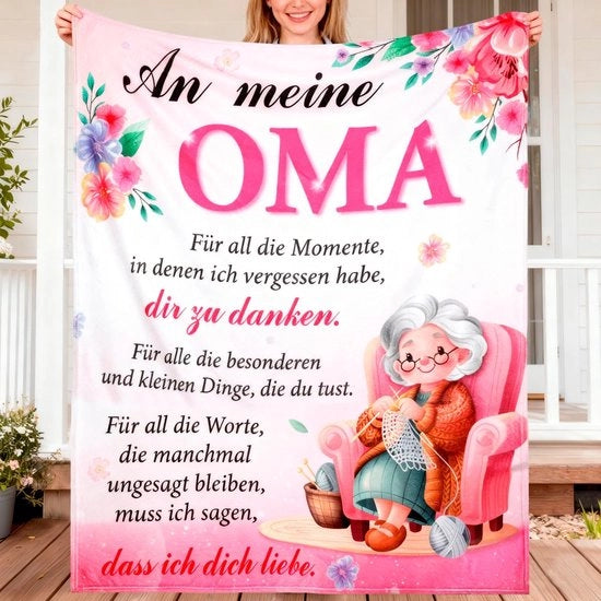 Coperta di conforto per nonna con messaggio caloroso