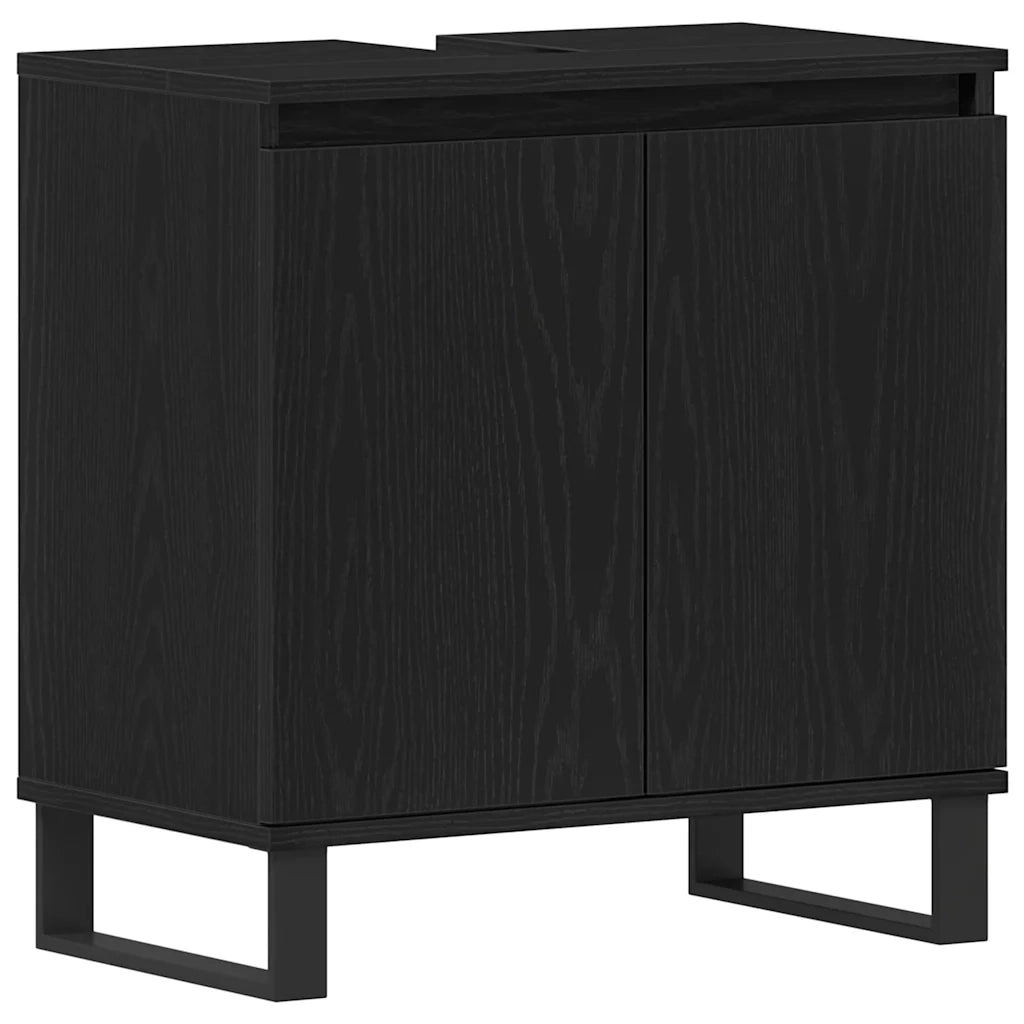 Armadio per Lavabo da Bagno Rovere Nero 58 x 33 x 60 cm 862889