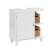 Mobile da bagno da appoggio in MDF con ripiani, bianco stile tradizionale