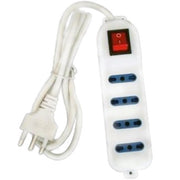 Trade Shop - Multipresa Scarpetta Ciabatta Elettrica 4 Posti 10/16a Bipasso Con Interruttore -