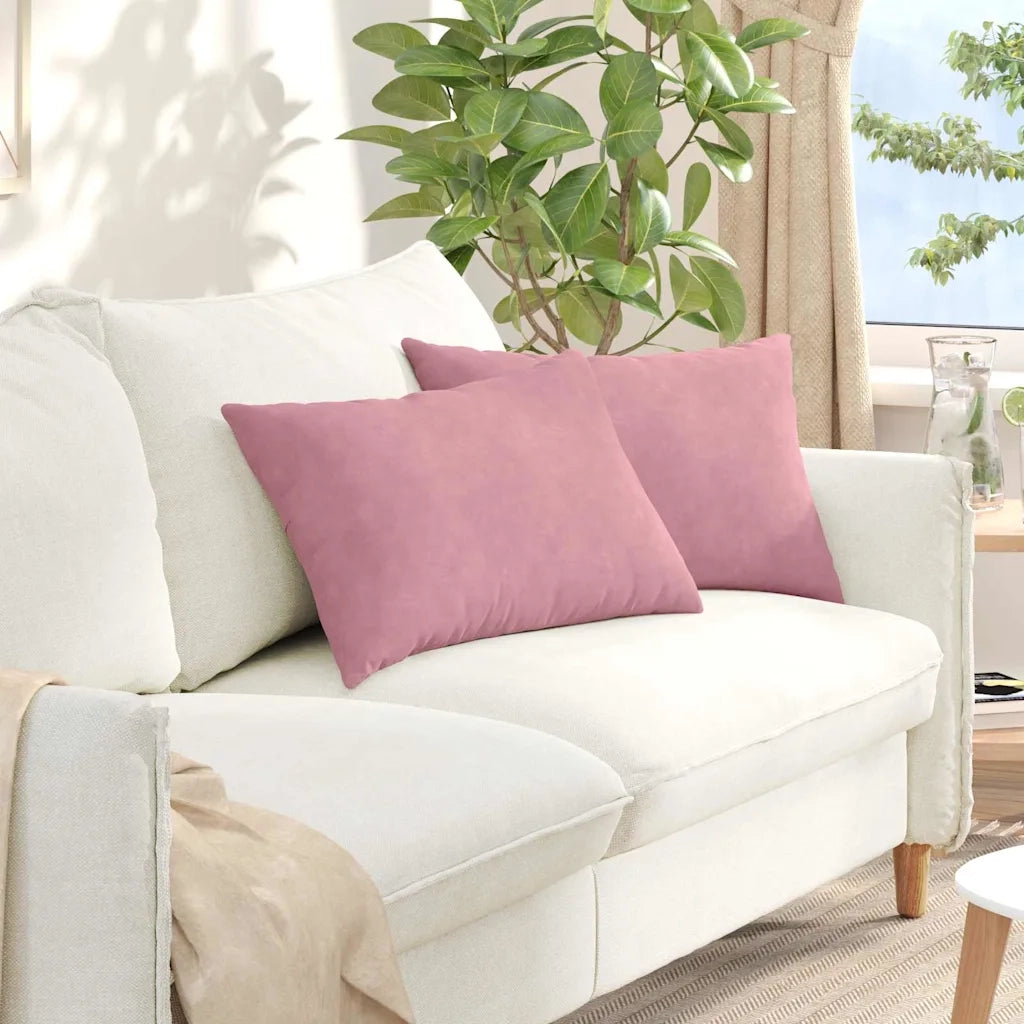 Cuscini da Divano 2 pcs Rosa 60 x 40 cm Tessuto in Cords 42013674