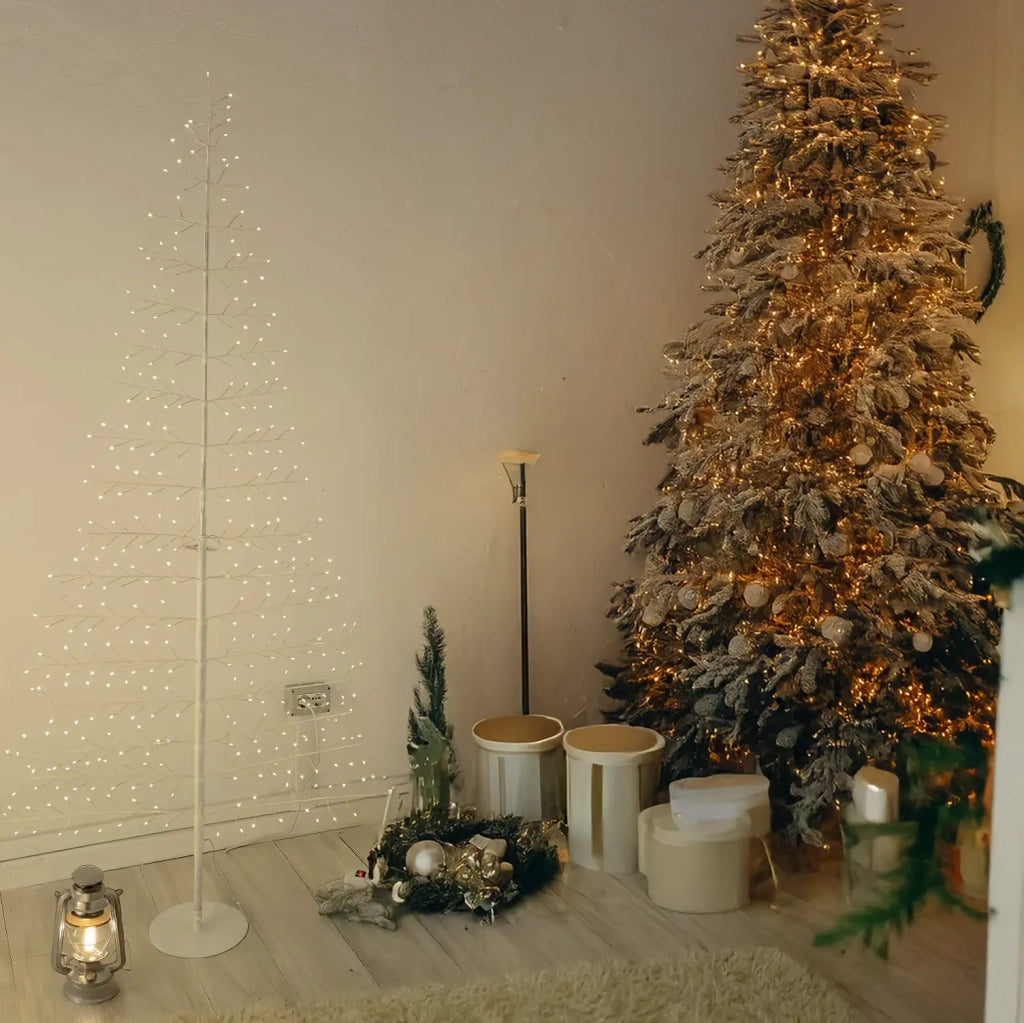 Albero Conico 2D Tiglio H210 cm 348 MicroLED B Caldo FlashLED IP44